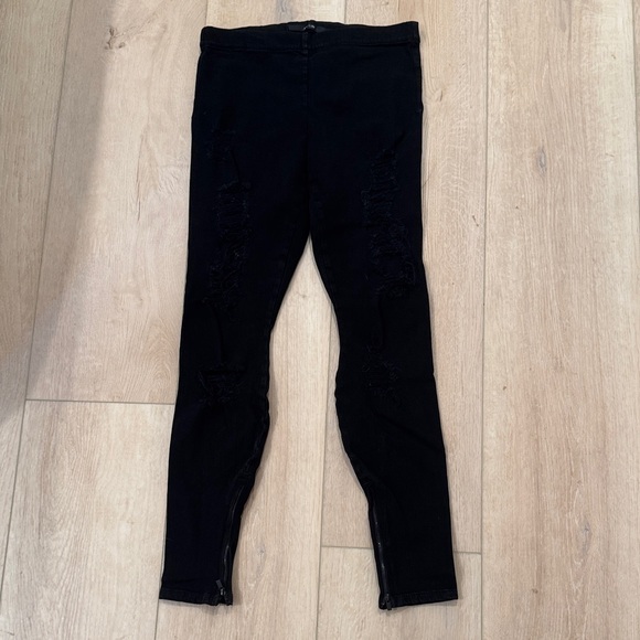Joe’s Jeans Black Women's Jeans Destroyed Stretch Jeggings Small - Picture 1 of 6